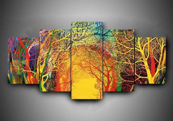 Radiohead Colorful Trees – Nature Canvas Wall Art
