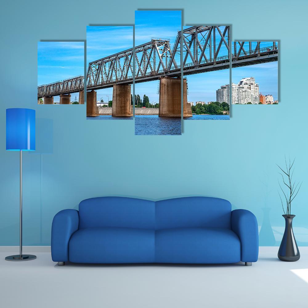 Railway Bridge Over The River – Nature Canvas Wall Art