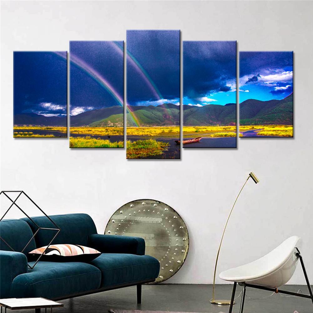 Rainbow And Blue Sky – Nature Canvas Wall Art