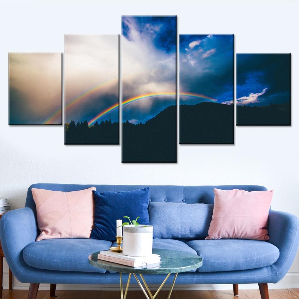 Rainbow And Mountain – Nature Canvas Wall Art