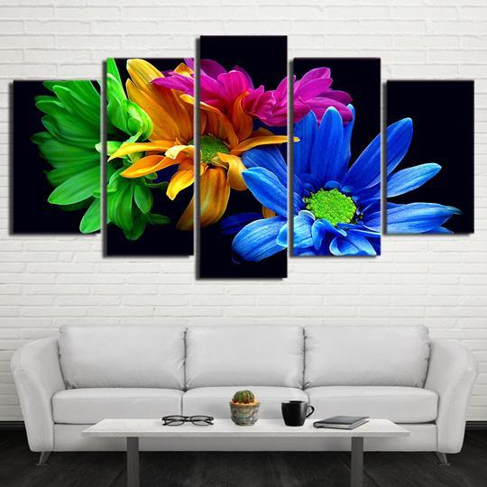 Rainbow Daisies – Nature Canvas Wall Art