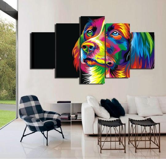 Rainbow Dog 1 – Animal Canvas Wall Art
