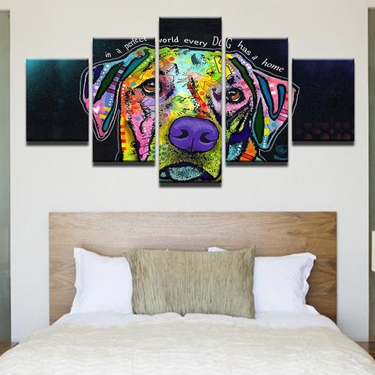Rainbow Dog – Animal Canvas Wall Art