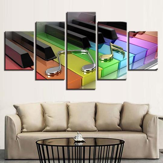 Rainbow Piano Keyboard – Music Canvas Wall Art