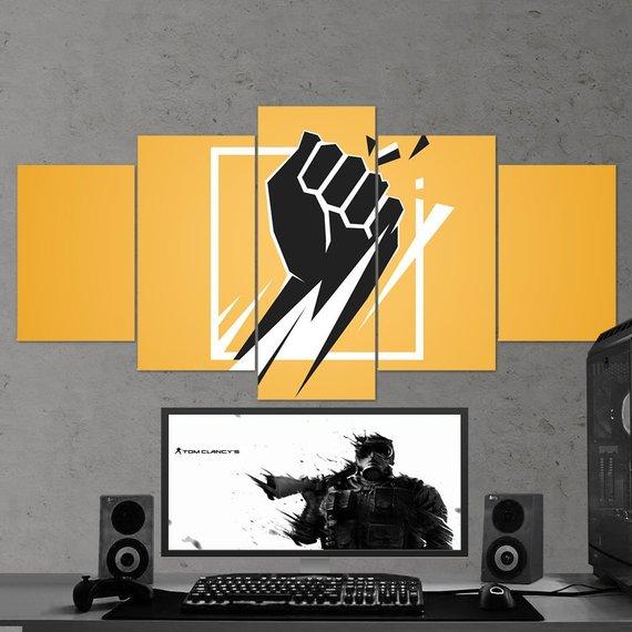 Rainbow Six Siege Minimalist Logo Gaming Canvas Wall Art