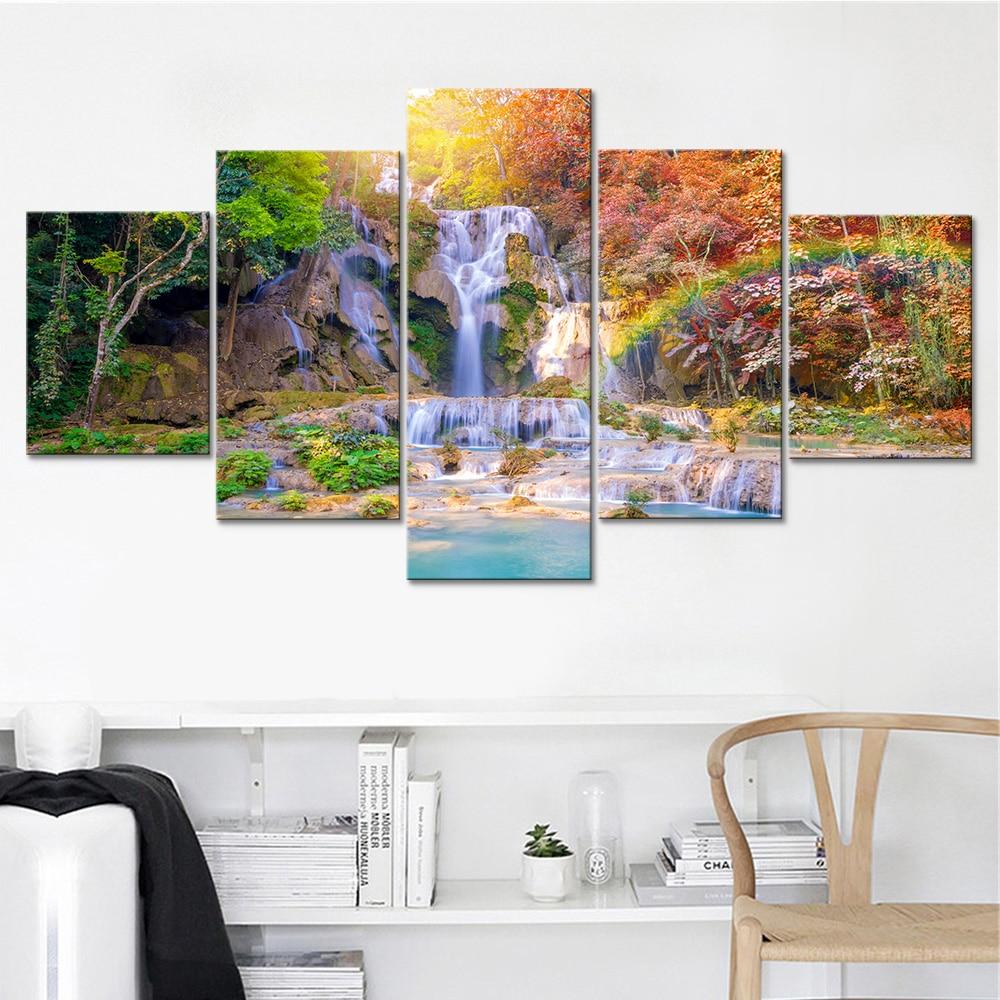 Rainbow Waterfall – Nature Canvas Wall Art