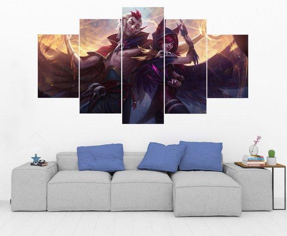 Rakan &Amp; Xayah League Of Legends 2 – Gaming Canvas Wall Art