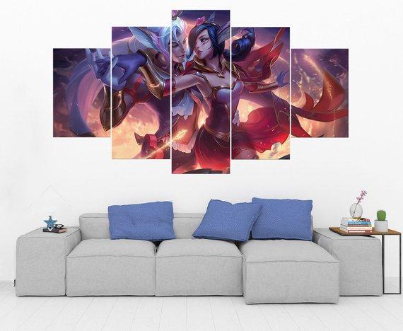 Rakan &Amp; Xayah League Of Legends – Gaming Canvas Wall Art