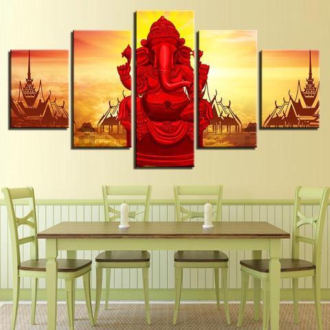 Rakta Ganesha – Religion Canvas Wall Art