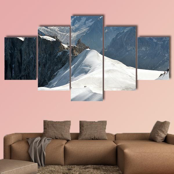 Range Of High Alps And Mountaineers – Nature Canvas Wall Art