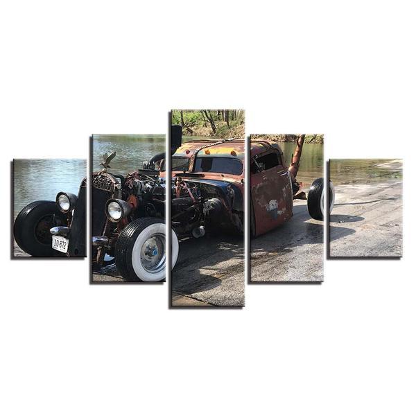 Rat Rod Old School Coupe Street Rod – Automative Canvas Wall Art