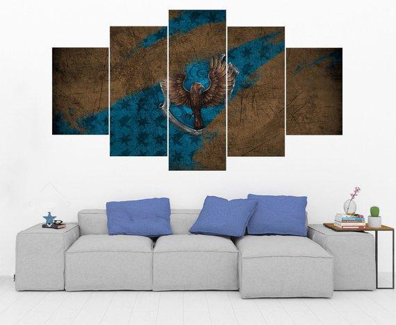 Ravenclaw Crest Harry Potter 4 Movie Canvas Wall Art