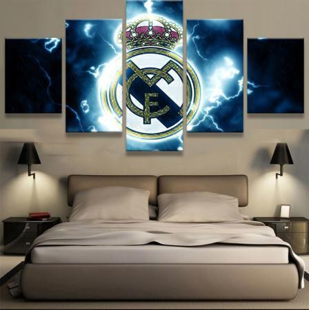 Real Madrid Thunder Logo Soccer – Canvas Wall Art