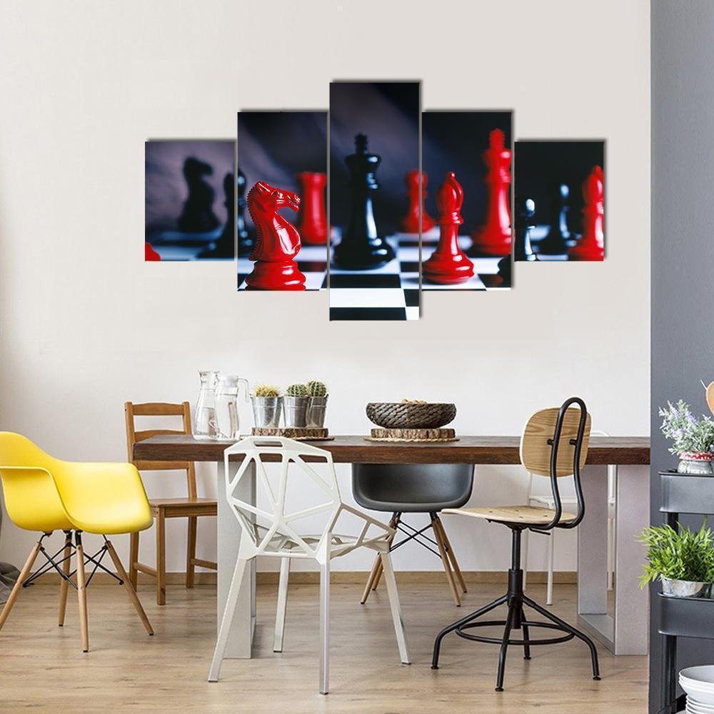 Red And Black Chess – Gaming Canvas Wall Art