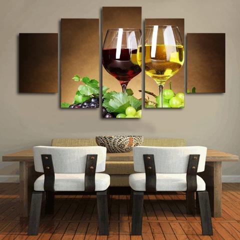 Red And Green Wine – Wine Canvas Wall Art