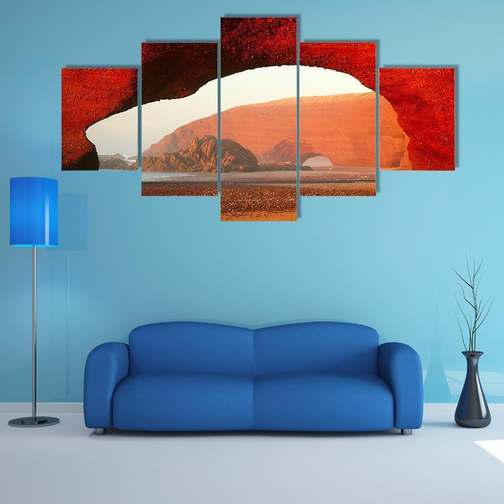 Red Archs On Atlantic Ocean – Nature Canvas Wall Art
