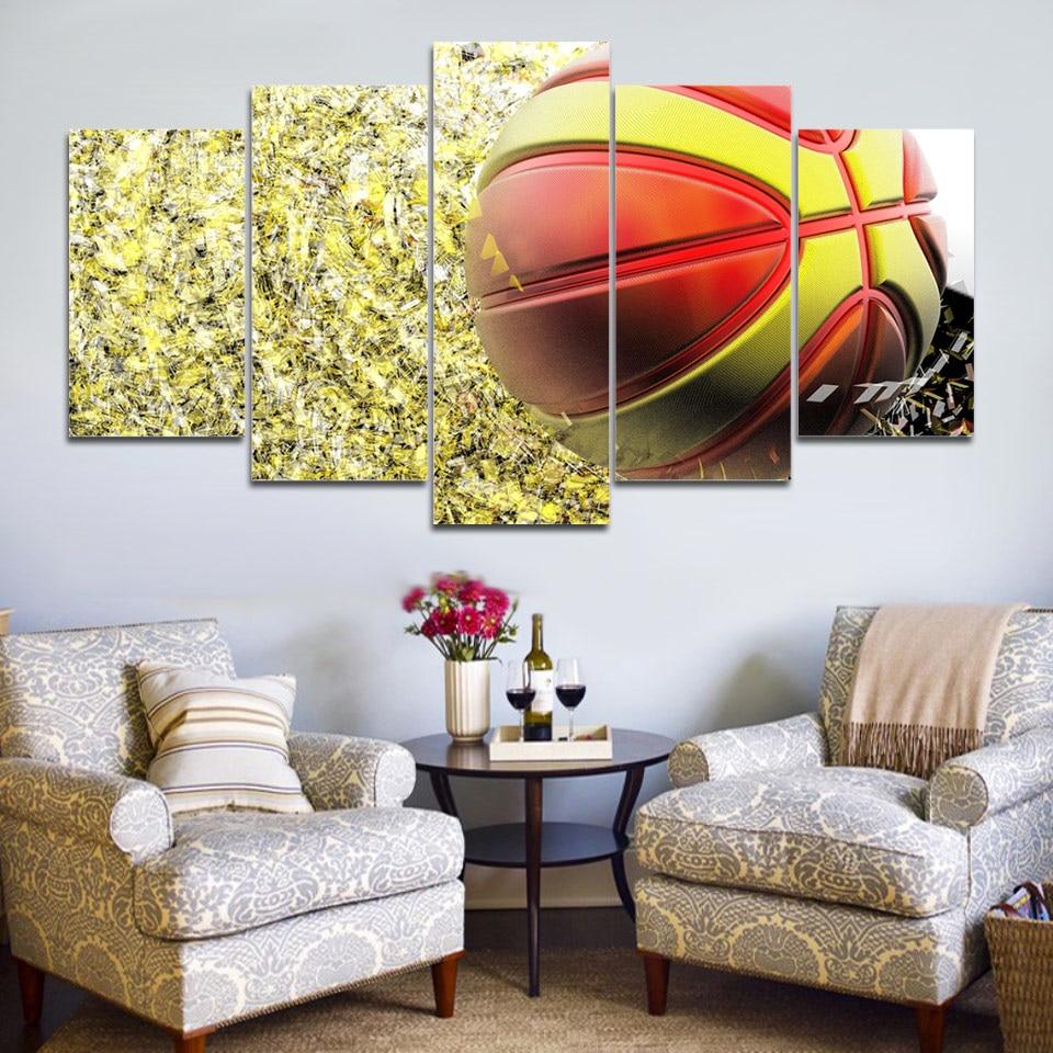 Red Basketball – Sport Canvas Wall Art