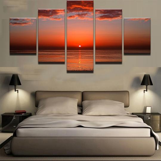 Red Beach Sunset – Space Canvas Wall Art
