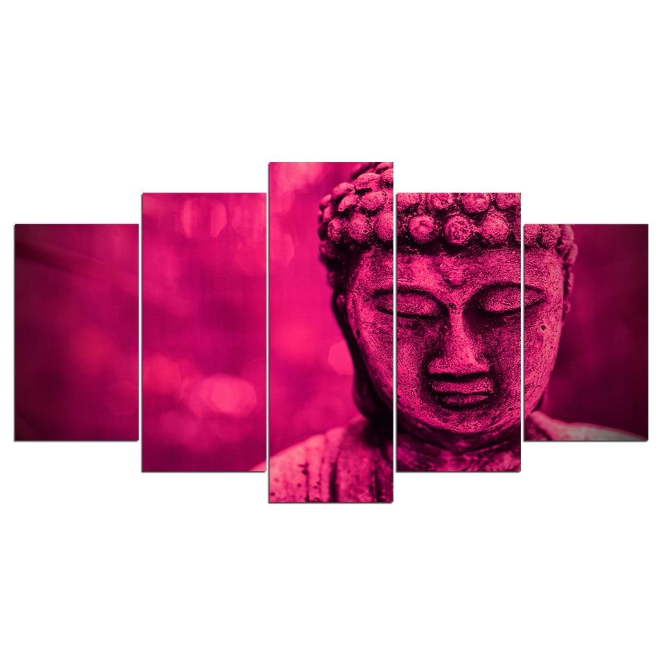 Red Buddha Statue – Religion Canvas Wall Art