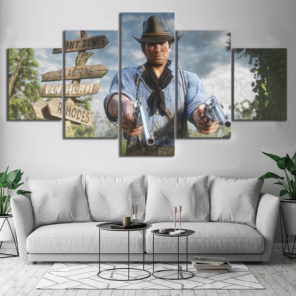 Red Dead Redemption 2 Arthur Morgan Gaming Canvas Wall Art