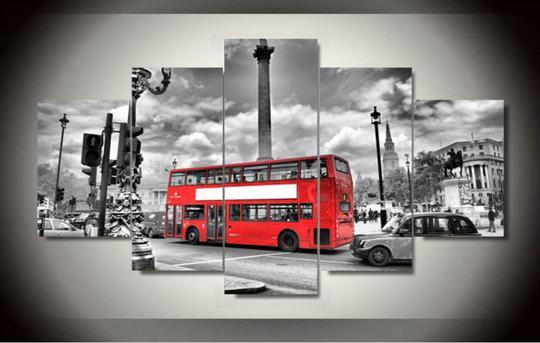 Red Double Decker Bus London England – Automative Canvas Wall Art