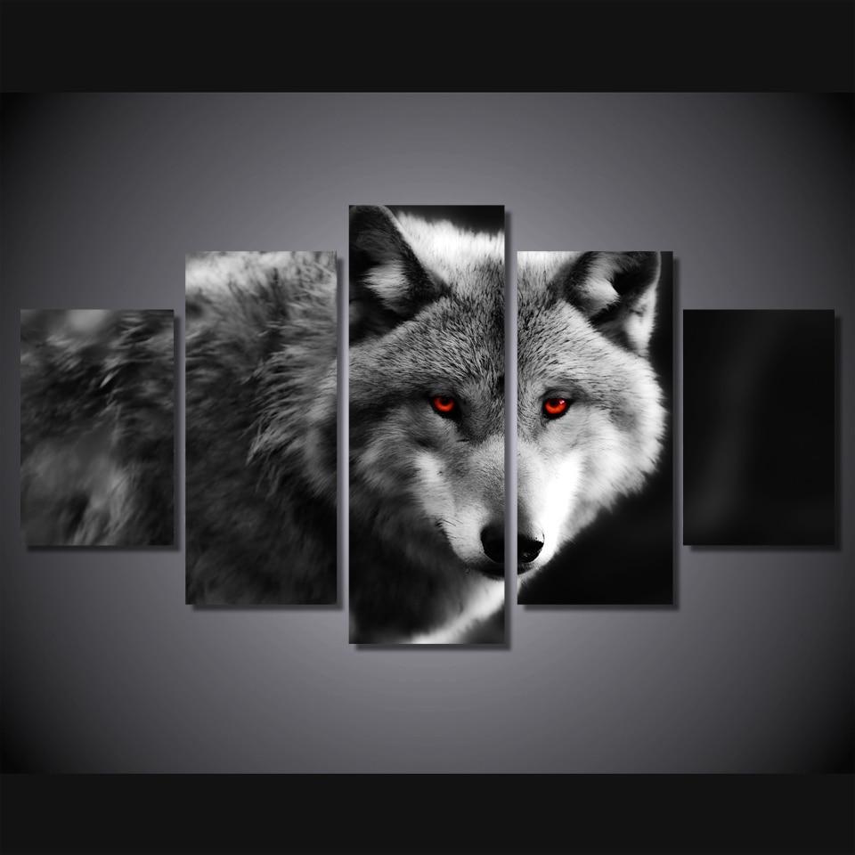 Red Eyed Wolf – Animal Canvas Wall Art