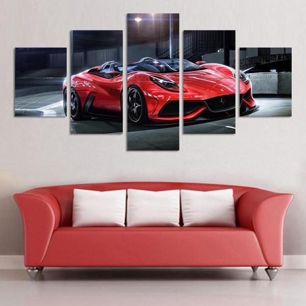 Red Ferrari F12 Berlinetta – Automative Canvas Wall Art