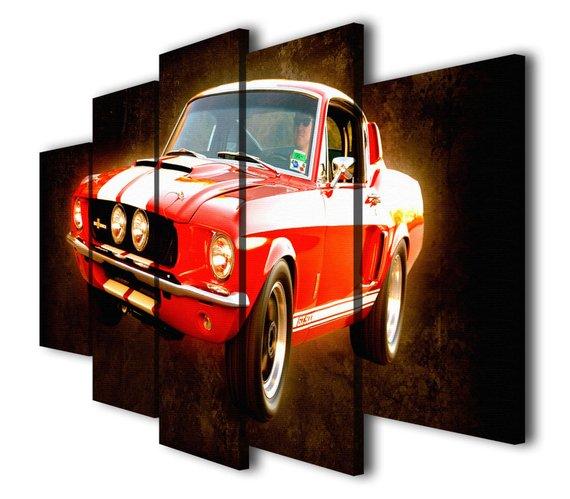 Red Ford Mustang Beauty Super Racing Sport – Automative Canvas Wall Art