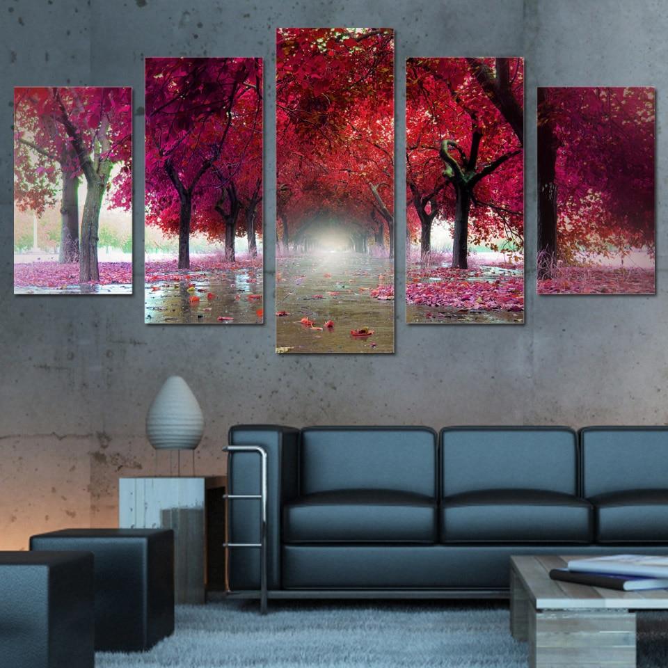 Red Forest 01 – Nature Canvas Wall Art