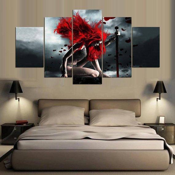 Red Hair Girl – Abstract Canvas Wall Art