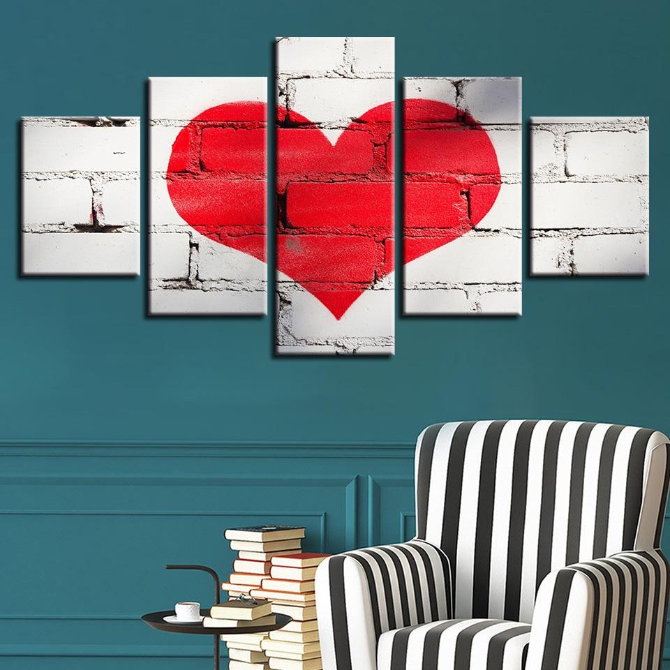 Red Hearts – Abstract Canvas Wall Art