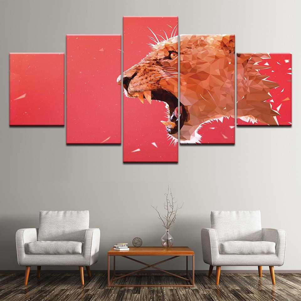 Red Leopard – Abstract Animal Canvas Wall Art
