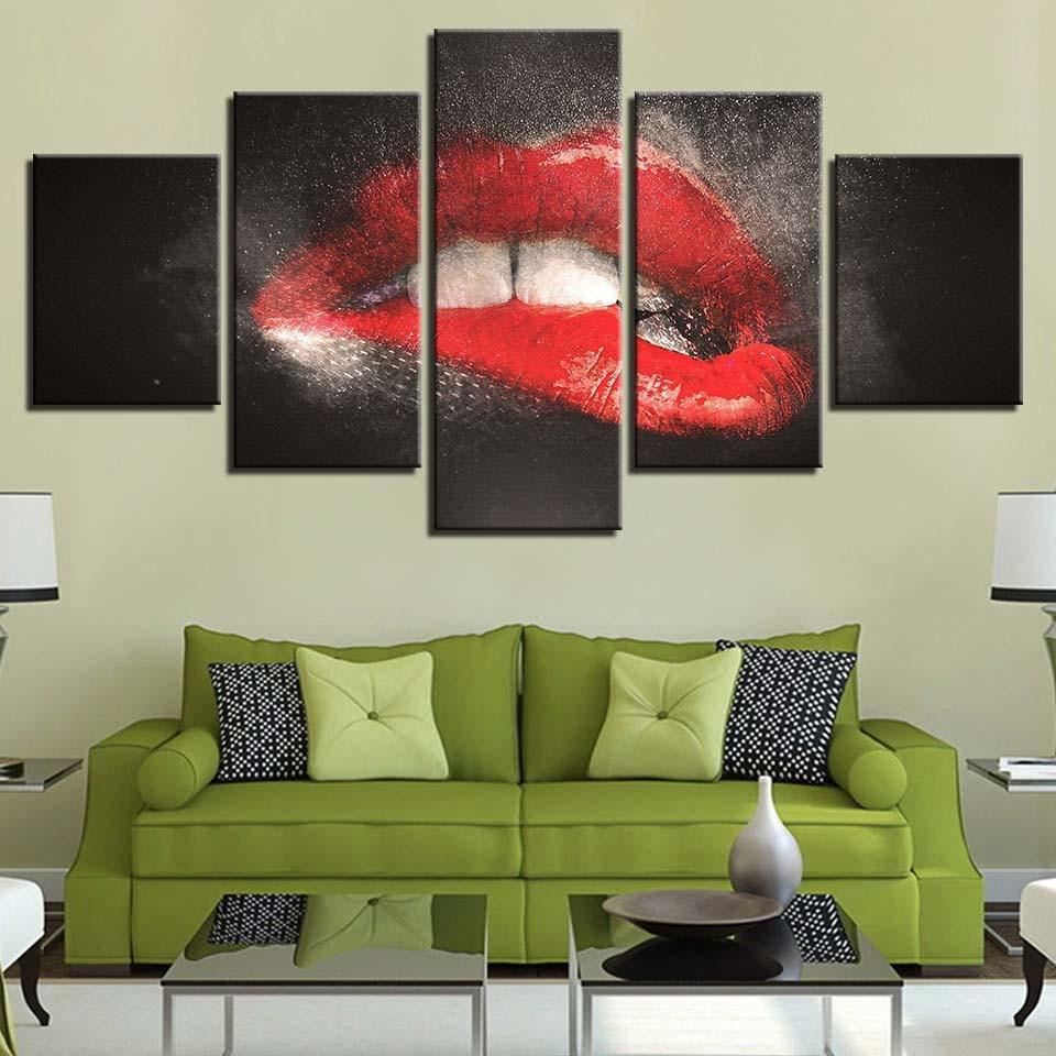 Red Lip 11 – Abstract Canvas Wall Art