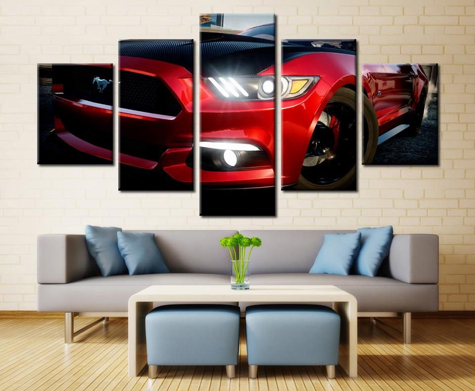 Red Mustang Car – Automative Canvas Wall Art