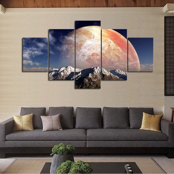 Red Planet Mountain – Space Canvas Wall Art