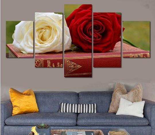 Red Rose White Rose – Nature Canvas Wall Art