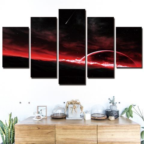 Red Sky, Planet And Space – Space Canvas Wall Art