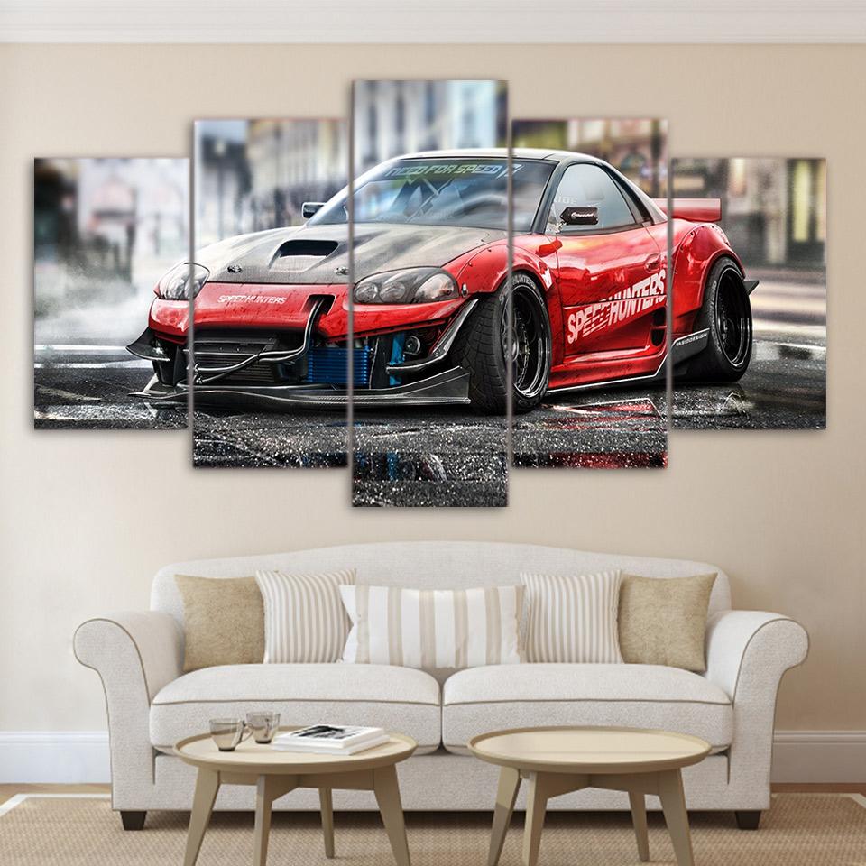 Red Sports Car 02 – Automative Canvas Wall Art
