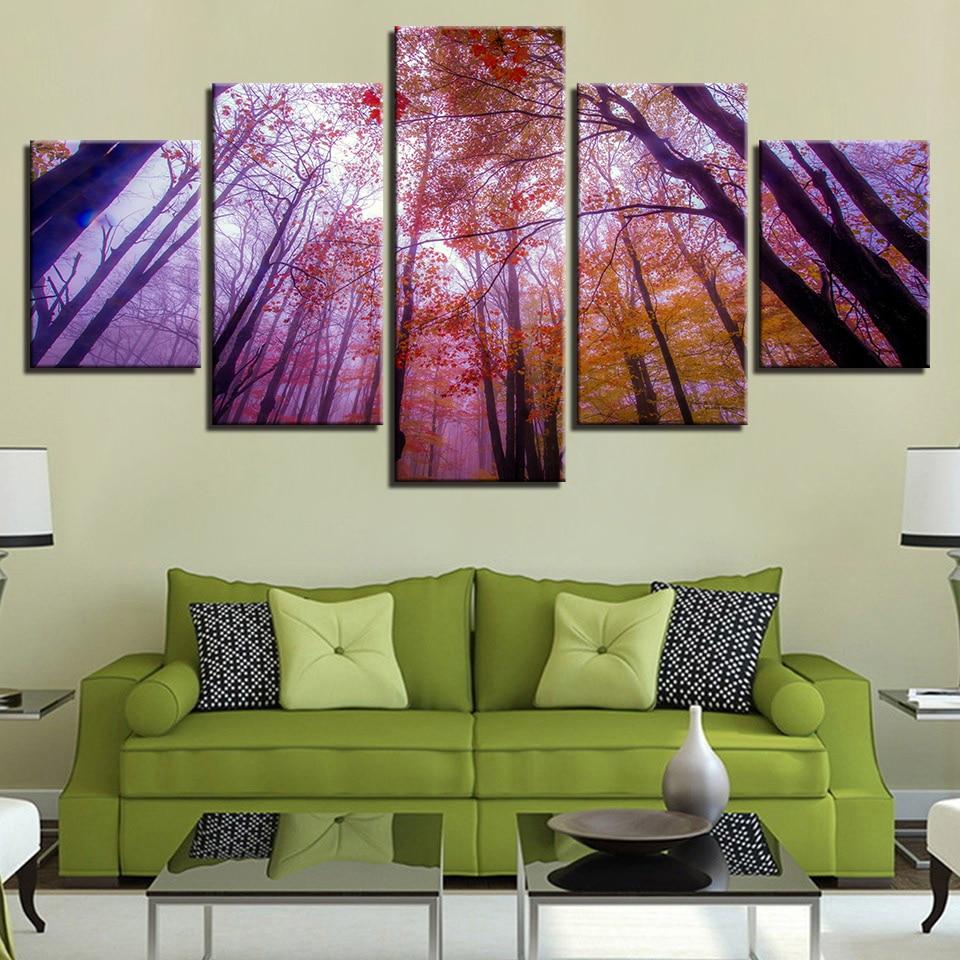 Red Tree Forest 5 – Nature Canvas Wall Art