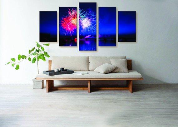 Red White &Amp; Blue – Abstract Canvas Wall Art