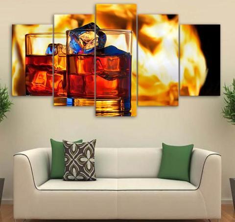 Red Wine With Ice – Wine Canvas Wall Art