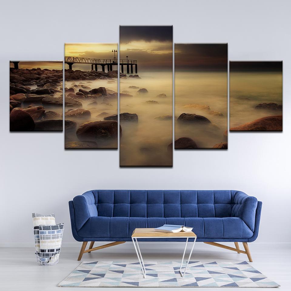 Reef Bridge Early Morning – Nature Canvas Wall Art