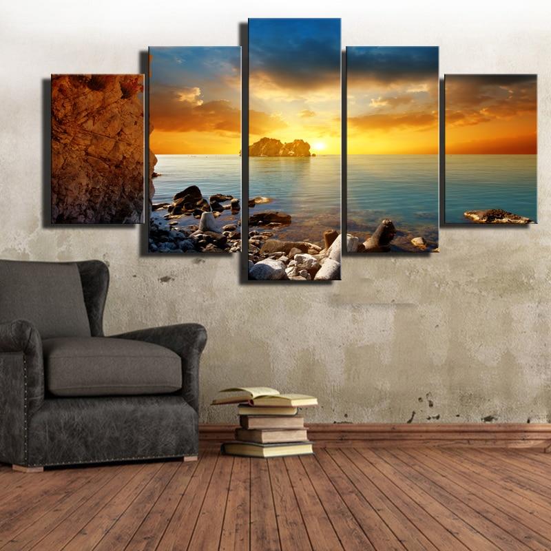 Reef Stone Sunrise 01 – Nature Canvas Wall Art