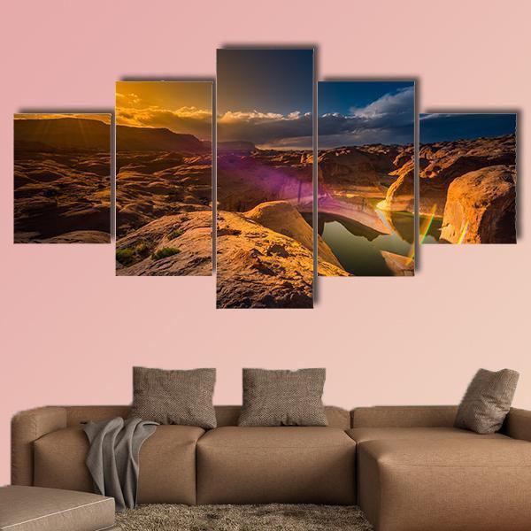 Reflection Canyon At Sunset Lake Powell Utah – Nature Canvas Wall Art