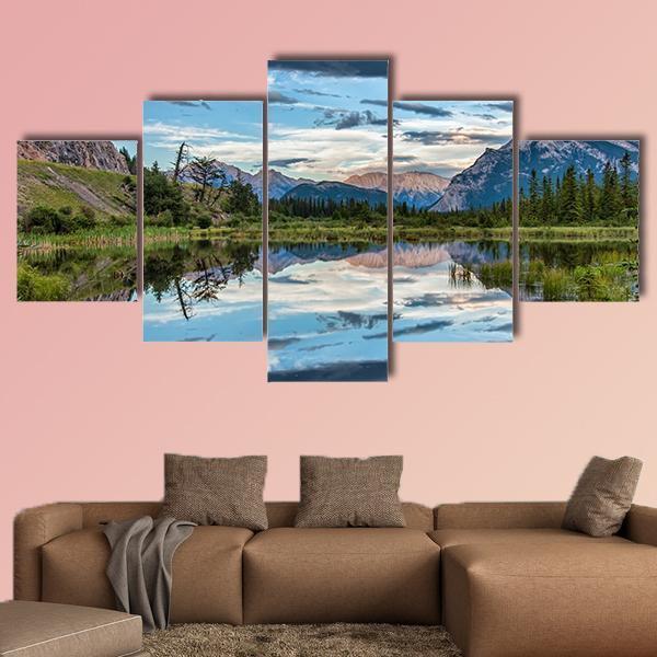 Reflection Of Dramatic Dark Clouds In Vermilion Lake – Nature Canvas Wall Art