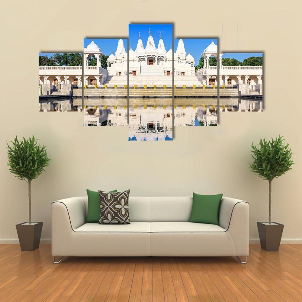 Reflection Of Hindu Temple In Atlanta – Nature Canvas Wall Art
