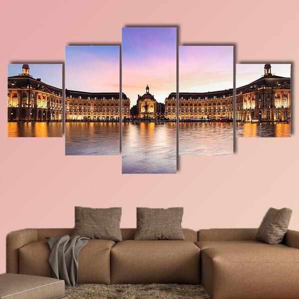 Reflection Of Place De La Bourse In Bordeaux – Nature Canvas Wall Art