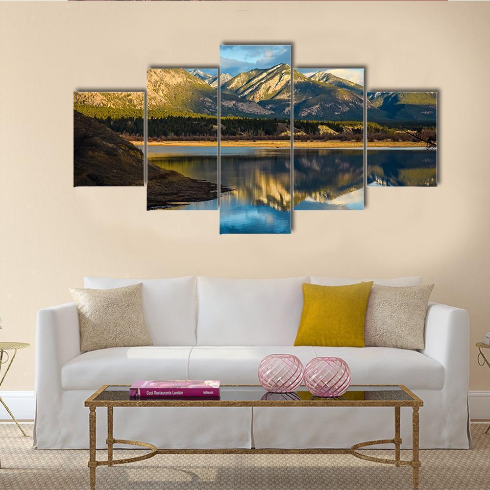Reflection Of Rocky Mountains In Lake – Nature Canvas Wall Art
