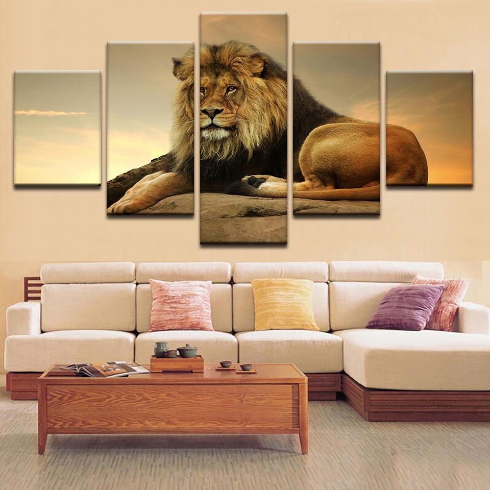 Resting Lion – Animal Canvas Wall Art