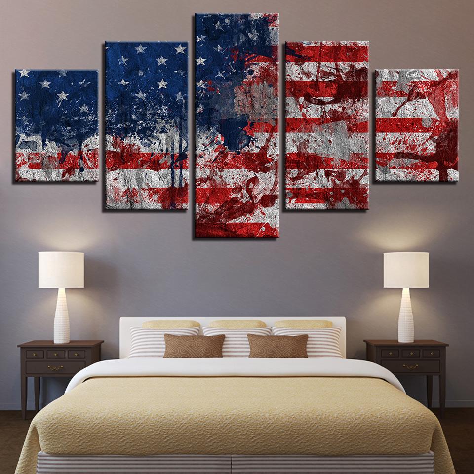 Retro American Flag 01 – Abstract Canvas Wall Art